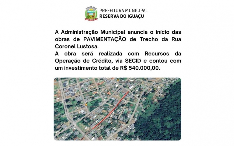 ADMINISTRAÇÃO MUNICIPAL INICIA OBRAS DE PAVIMENTAÇÃO DA RUA CORONEL LUSTOSA